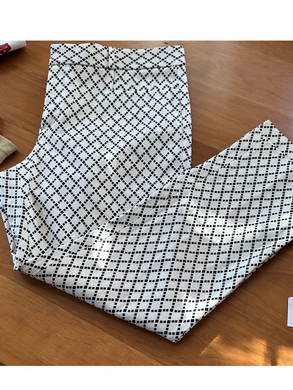 Banana Republic Black and White Patterned Dress Pants